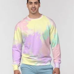 Harlow & Lloyd Sweatshirts & Pullovers Banana Mint Candy Explosion Tie Dye French Terry Pullover Sweatshirt