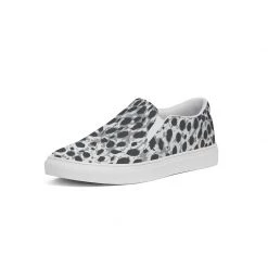 Harlow & Lloyd Black & White Leopard Print Men's Slip On Canvas Shoe
