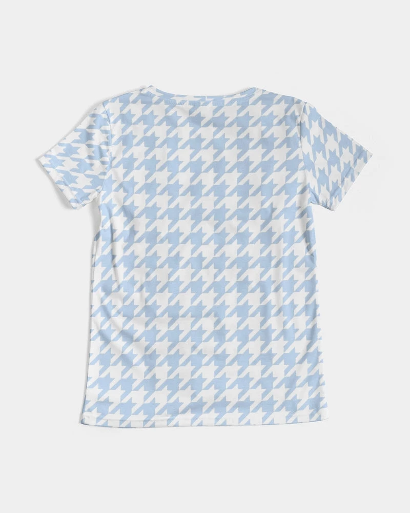 Harlow & Lloyd Baby Blue Large Houndstooth Women's V-Neck Tee T Shirts & Tanks 10 Harlow & Lloyd Baby Blue Large Houndstooth Women's V-Neck Tee T Shirts & Tanks