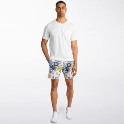 Subliminator Blue Frisky Floral Fleece Shorts 13 Subliminator Blue Frisky Floral Fleece Shorts
