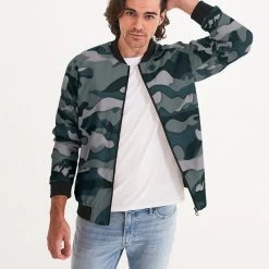 Harlow & Lloyd Green Camo Men's Bomber Jacket Jackets