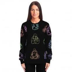 Subliminator Neon Buddhas Black Unisex Fleece Sweatshirt Sweatshirts & Pullovers 14 Subliminator Neon Buddhas Black Unisex Fleece Sweatshirt Sweatshirts & Pullovers