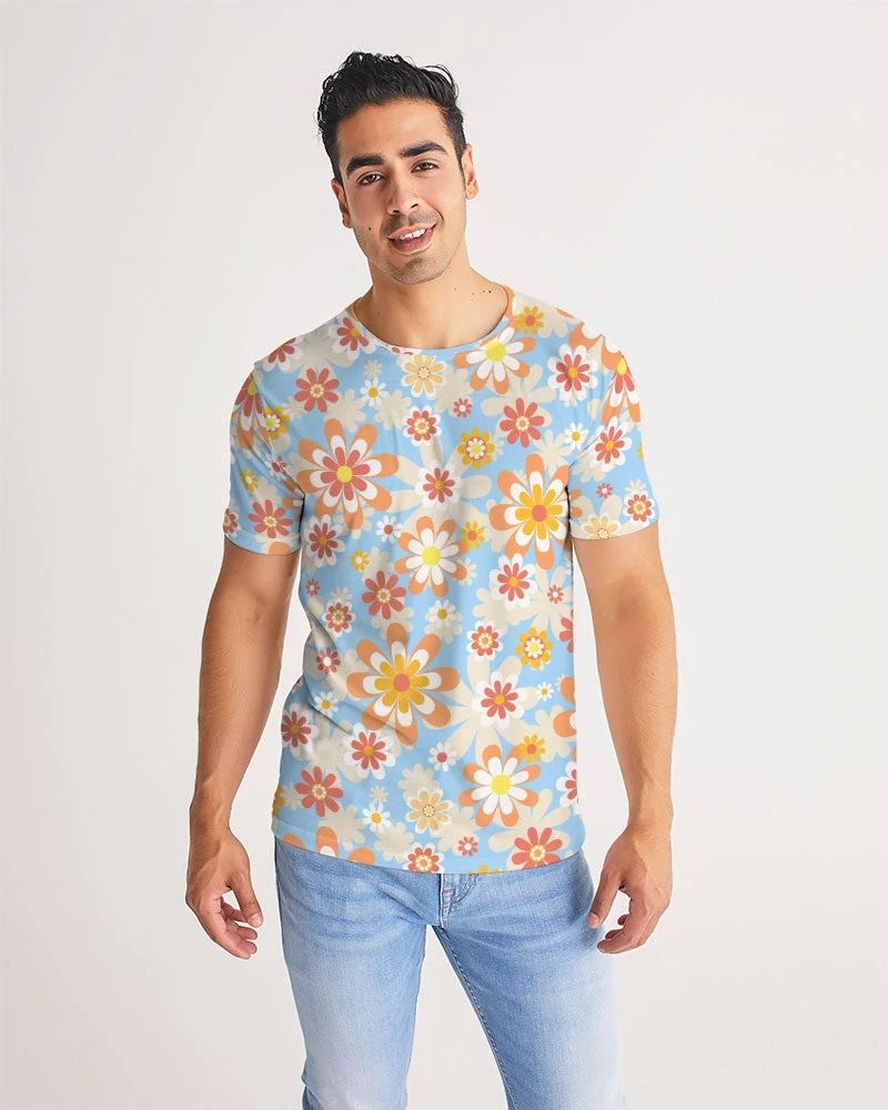 Harlow & Lloyd Blue Blooming Mod Floral Men's Tee T Shirts & Tanks 3 Harlow & Lloyd Blue Blooming Mod Floral Men's Tee T Shirts & Tanks