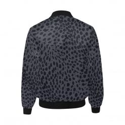 Harlow & LLoyd Jackets Cheetah Print Charcoal Quilted Bomber Jacket