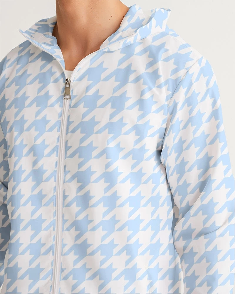 Harlow & Lloyd Jackets Baby Blue Large Houndstooth Men's Hooded Windbreaker Jacket 6 Harlow & Lloyd Jackets Baby Blue Large Houndstooth Men's Hooded Windbreaker Jacket