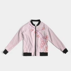 Harlow & Lloyd Pink Cherry Blossom Women's Bomber Jacket Jackets