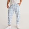 Harlow & Lloyd Baby Blue Large Houndstooth Lightweight Men's Track Pants