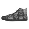 Harlow & Lloyd Black Skull Paisley Men's High Top Shoes