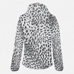 Harlow & Lloyd Jackets Black & White Leopard Print Lightweight Womens Hooded Puffer Jacket