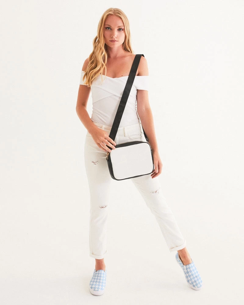 Harlow & Lloyd Pale Blue Large Houndstooth Women's Slip-On Canvas Shoe Shoes 7 Harlow & Lloyd Pale Blue Large Houndstooth Women's Slip-On Canvas Shoe Shoes