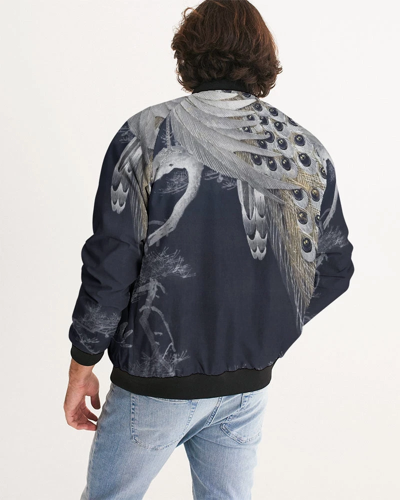 Harlow & Lloyd Jackets Perched Peacocks Men's Bomber Jacket 6 Harlow & Lloyd Jackets Perched Peacocks Men's Bomber Jacket
