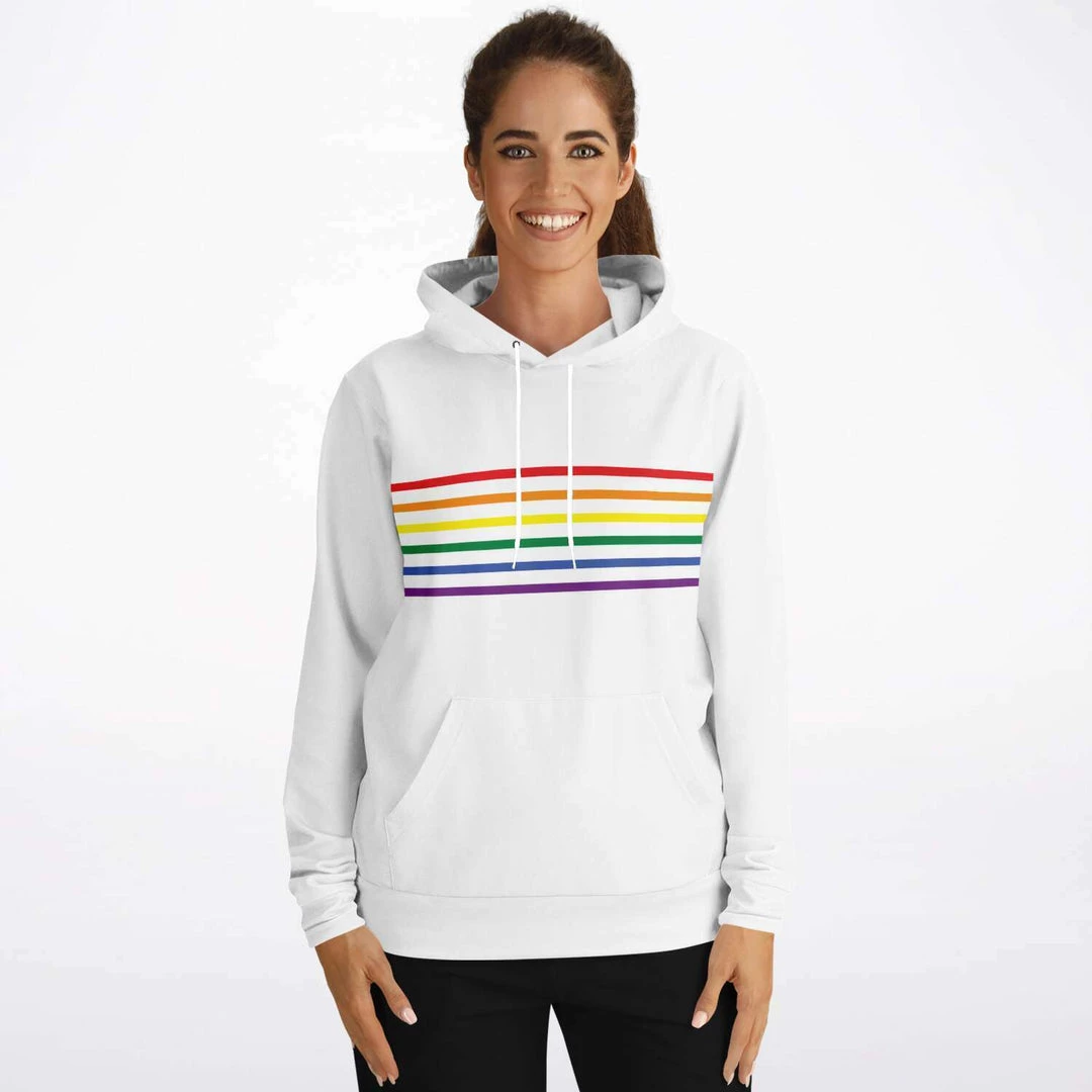Subliminator Rainbow Thin Stripes Unisex Hoodie 6 Subliminator Rainbow Thin Stripes Unisex Hoodie