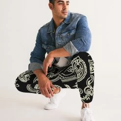 Harlow & Lloyd Black & Bone Paisley Men's Lightweight Track Pants Pants & Joggers 15 Harlow & Lloyd Black & Bone Paisley Men's Lightweight Track Pants Pants & Joggers