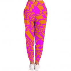 Subliminator Fuchsia & Orange Warp Unisex Fleece Joggers Pants & Joggers