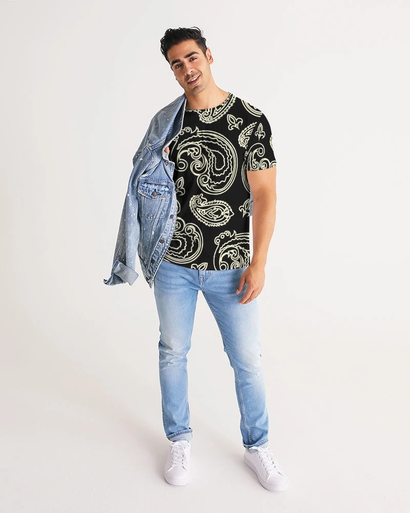 Harlow & Lloyd Black & Bone Paisley Men's Tee T Shirts & Tanks 4 Harlow & Lloyd Black & Bone Paisley Men's Tee T Shirts & Tanks
