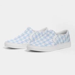 Harlow & Lloyd Pale Blue Large Houndstooth Women's Slip-On Canvas Shoe Shoes