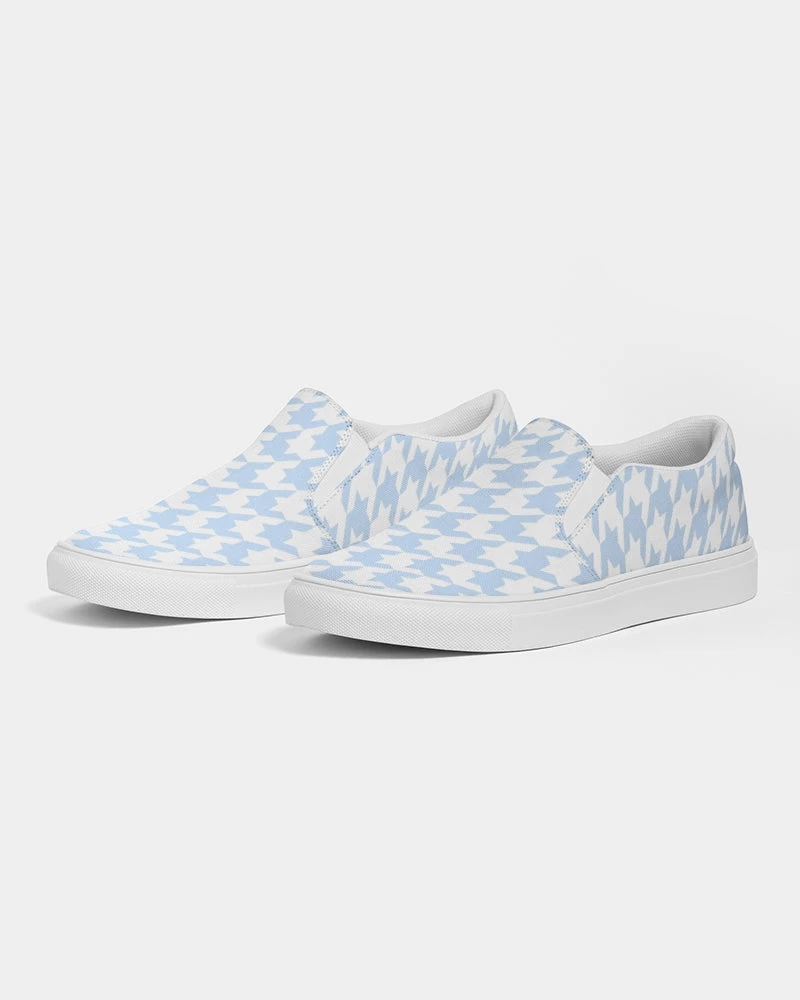 Harlow & Lloyd Pale Blue Large Houndstooth Women's Slip-On Canvas Shoe Shoes 3 Harlow & Lloyd Pale Blue Large Houndstooth Women's Slip-On Canvas Shoe Shoes