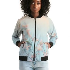 Harlow & Lloyd Cherry Blossoms With Bird Women's Bomber Jacket