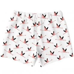 Subliminator Men Flying Flamingos White Swim Shorts