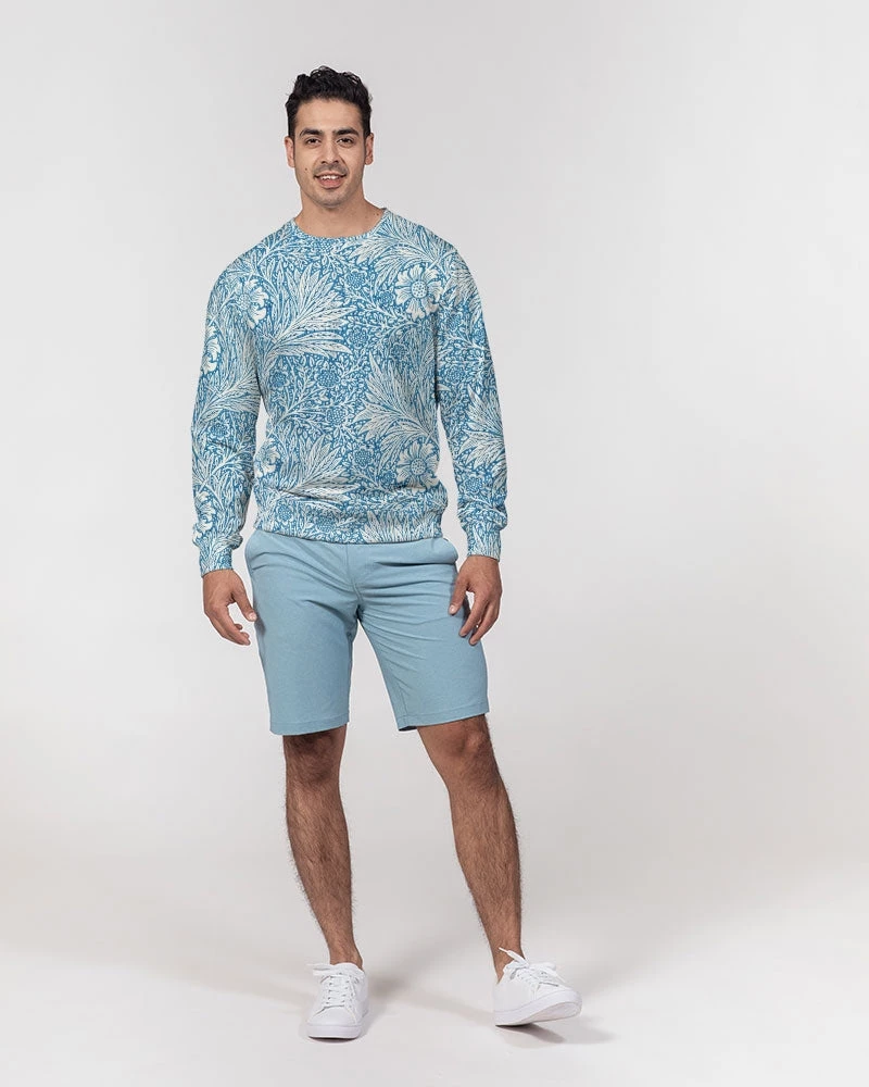 Harlow & Lloyd Victorian Blue Floral Men's French Terry Pullover Sweatshirt 9 Harlow & Lloyd Victorian Blue Floral Men's French Terry Pullover Sweatshirt
