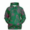 Subliminator Green Fuchsia Butterflies Unisex Hoodie Hoodies