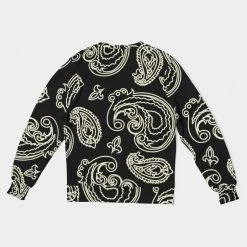 Harlow & Lloyd Sweatshirts & Pullovers Black & Bone Paisley French Terry Pullover Sweatshirt