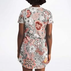 Subliminator Blood Orange Floral T Shirt Dress T Shirts & Tanks 26 Subliminator Blood Orange Floral T Shirt Dress T Shirts & Tanks