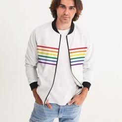 Harlow & Lloyd Rainbow Stripes Bomber Jacket
