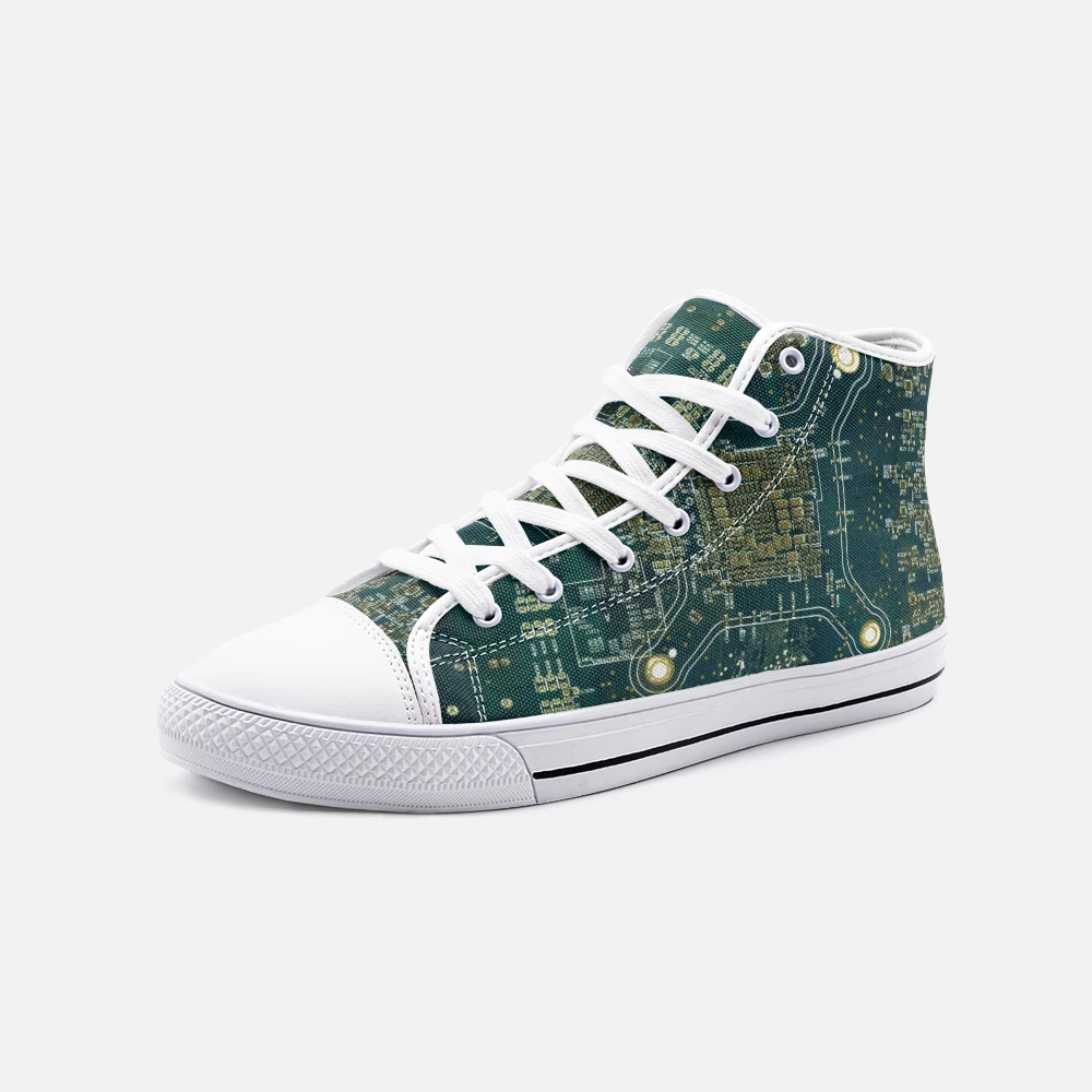 Harlow & Lloyd Circuit Board High Top Canvas Shoes 2 Harlow & Lloyd Circuit Board High Top Canvas Shoes