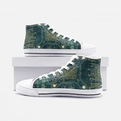 Harlow & Lloyd Circuit Board High Top Canvas Shoes