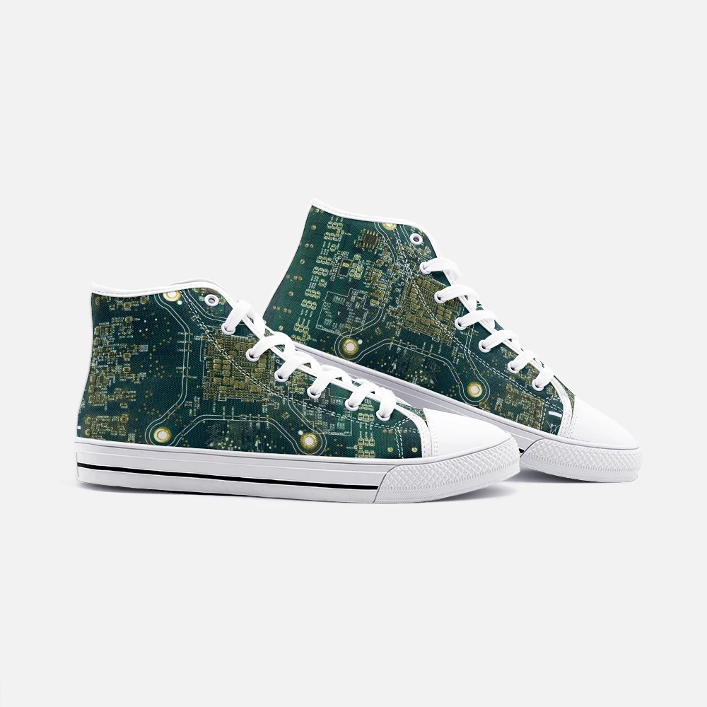 Harlow & Lloyd Circuit Board High Top Canvas Shoes 4 Harlow & Lloyd Circuit Board High Top Canvas Shoes