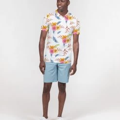 Harlow & Lloyd T Shirts & Tanks White Summer Floral Men's Slim Fit Short Sleeve Polo 15 Harlow & Lloyd T Shirts & Tanks White Summer Floral Men's Slim Fit Short Sleeve Polo