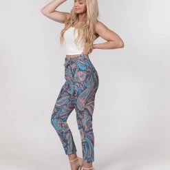 Harlow & Lloyd Pants & Joggers Perfect Paisley Women's Belted Tapered Pants