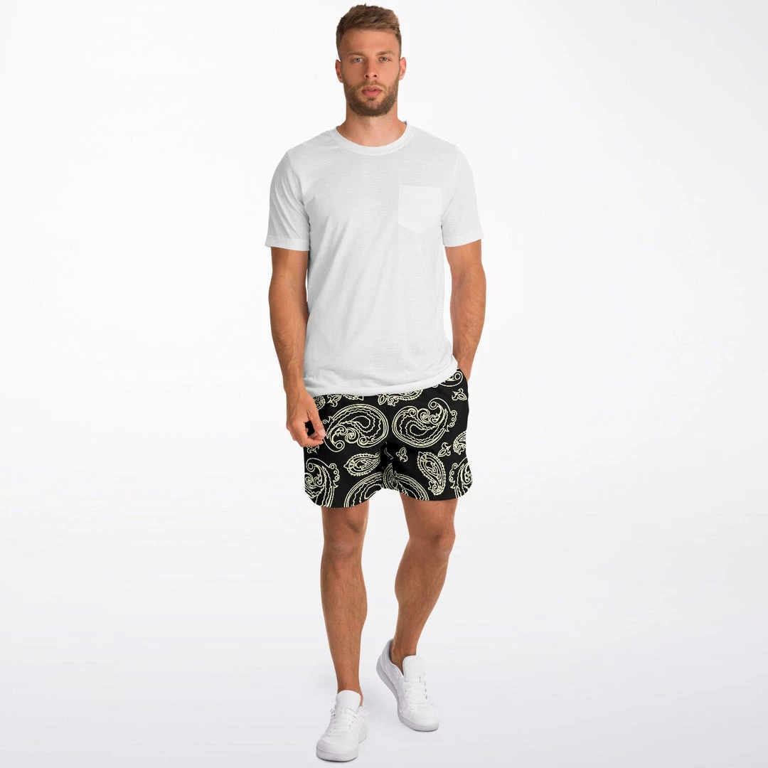 Subliminator Black & Bone Paisley Fleece Shorts 4 Subliminator Black & Bone Paisley Fleece Shorts