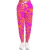Subliminator Fuchsia & Orange Warp Unisex Fleece Joggers Pants & Joggers