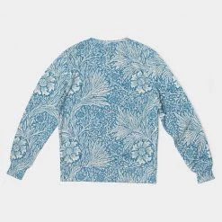 Harlow & Lloyd Victorian Blue Floral Men's French Terry Pullover Sweatshirt