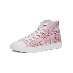 Harlow & Lloyd Pink Cherry Blossom Women's Hightop Canvas Shoe