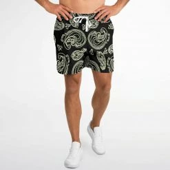 Subliminator Black & Bone Paisley Fleece Shorts 18 Subliminator Black & Bone Paisley Fleece Shorts