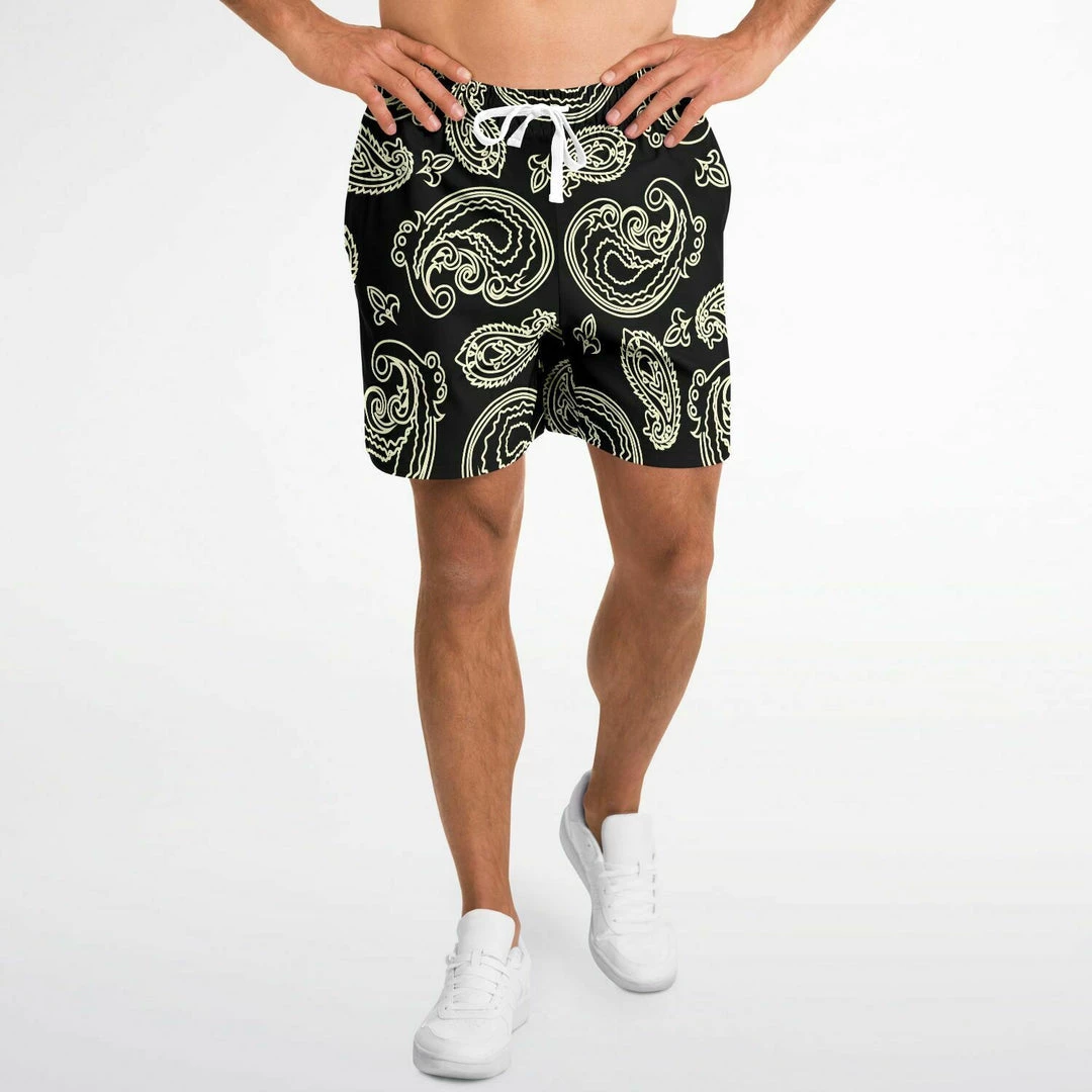 Subliminator Black & Bone Paisley Fleece Shorts 10 Subliminator Black & Bone Paisley Fleece Shorts