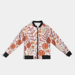Harlow & Lloyd Orange Retro Garden Women's Bomber Jacket Jackets