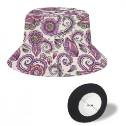 Harlow & Lloyd Accessories Purple Cream Paisley Bucket Hat