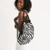 Harlow & Lloyd Zebra Print Canvas Drawstring Bag Bags