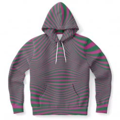 Subliminator Hoodies Fuchsia & Green Optical Unisex Hoodie