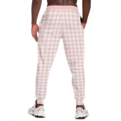 Subliminator Pale Pink Gingham Check Unisex Fleece Joggers Pants & Joggers 14 Subliminator Pale Pink Gingham Check Unisex Fleece Joggers Pants & Joggers