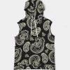 Harlow & Lloyd Black & Bone Paisley Men's Premium Heavyweight Sleeveless Hoodie Hoodies 1 Harlow & Lloyd Black & Bone Paisley Men's Premium Heavyweight Sleeveless Hoodie Hoodies