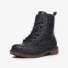 Harlow & Lloyd Cheetah Print Charcoal Lace Up Boots Shoes