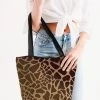 Harlow & Lloyd Giraffe Print Canvas Zip Tote Bags 2 Harlow & Lloyd Giraffe Print Canvas Zip Tote Bags