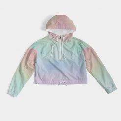 Harlow & Lloyd Soft Rainbow Cropped Windbreaker Jacket