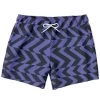 Subliminator Men Blue Violet & Charcoal Abstract Striped Swim Shorts