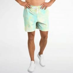 Subliminator Blue Lemon Tie Dye Fleece Shorts